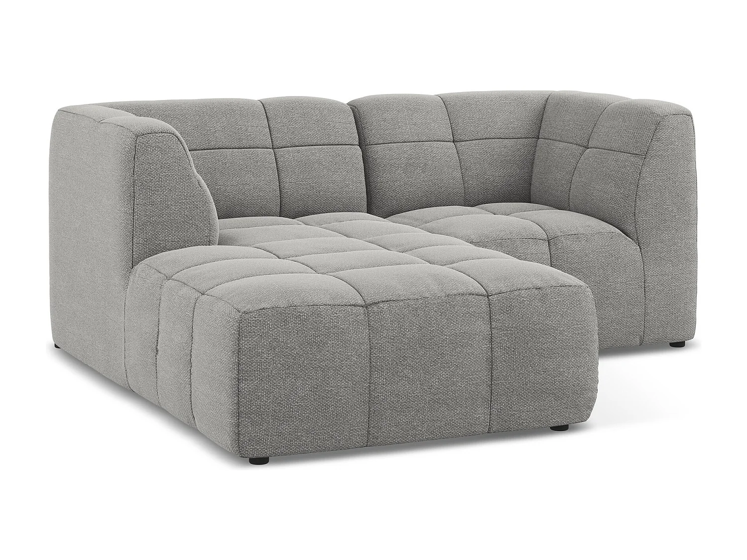 Narożnik lewostronny - z tkaniny bouclé - jasny szary - ALOHA