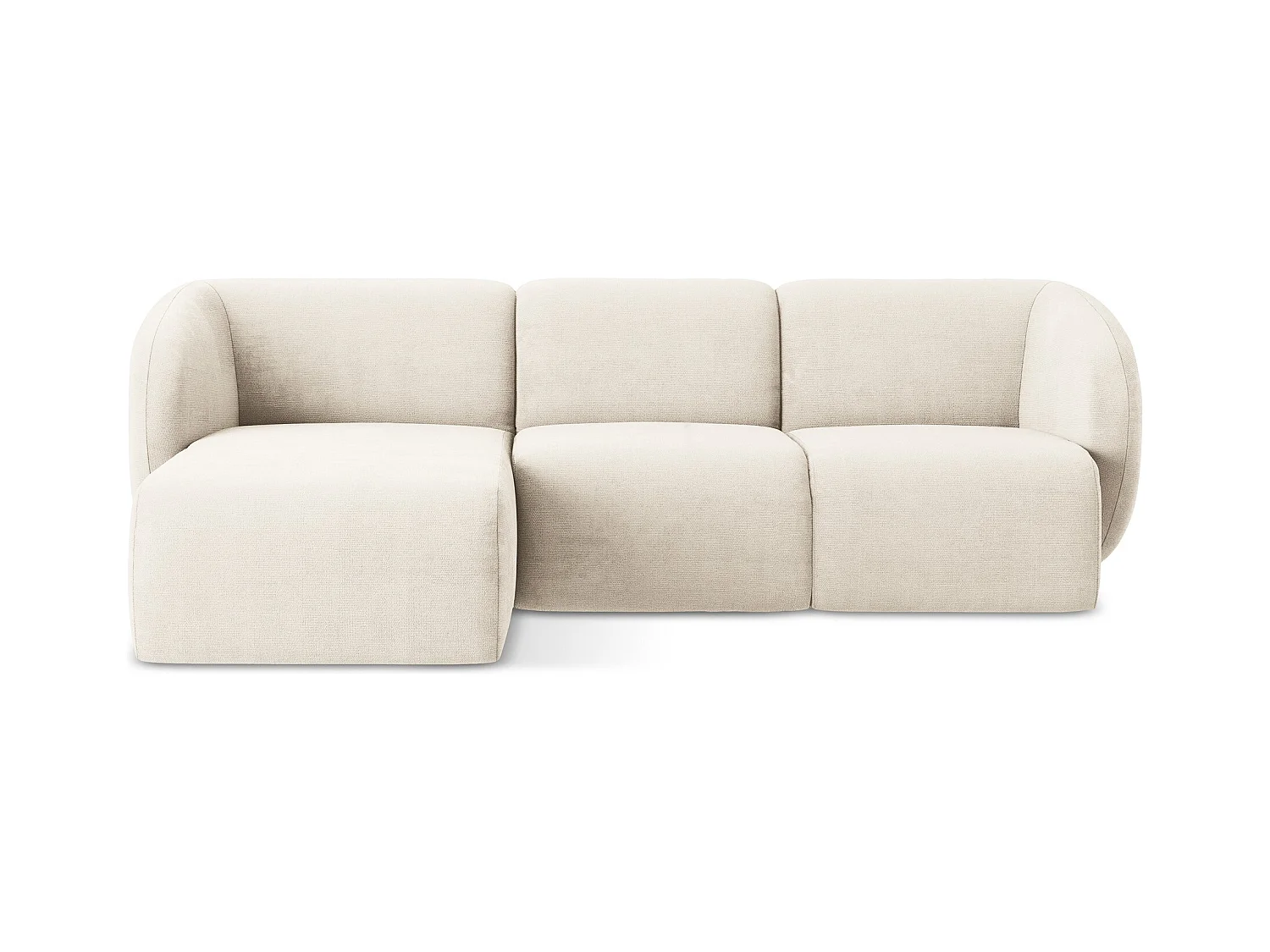 3-Sitzer Modulares Ecksofa - Ecke Links - Chenille - Hell beige - LANI