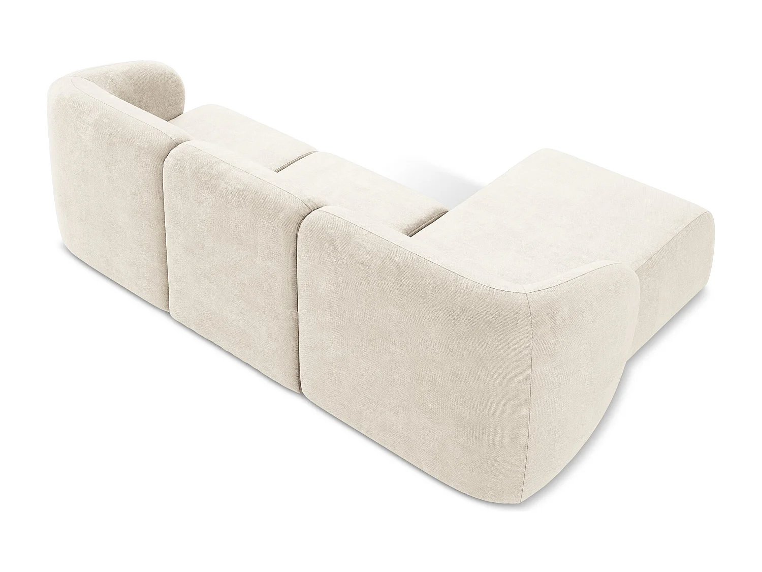 3-Sitzer Modulares Ecksofa - Ecke Links - Chenille - Hell beige - LANI