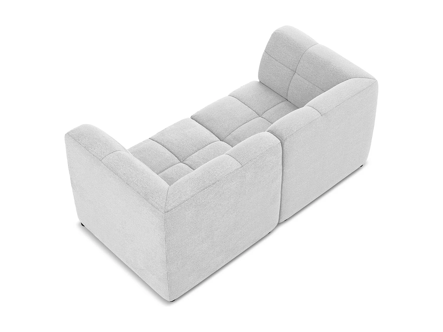 Canapé modulable 2 places en tissu bouclette - argent - ALOHA