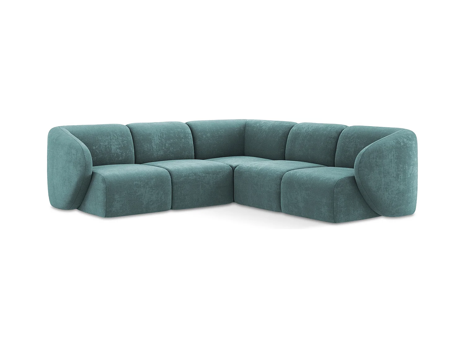 Modulares Ecksofa - - Chenille - Jeans - LANI
