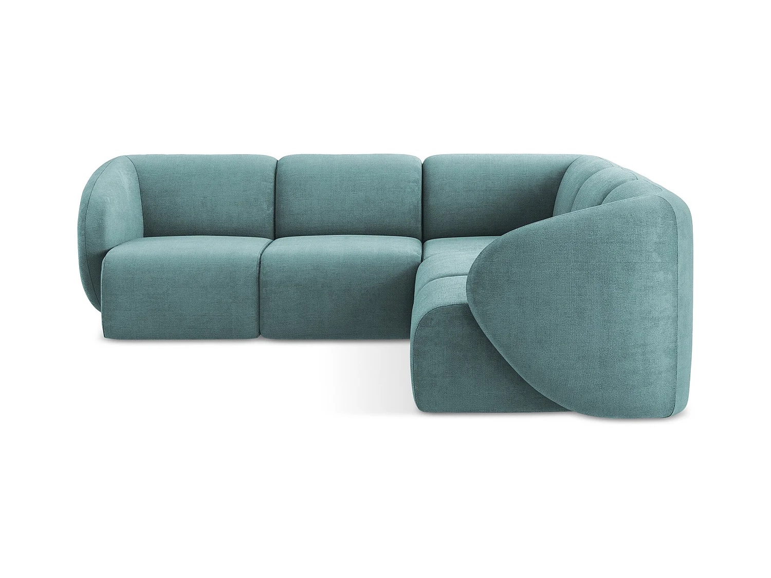 Modulares Ecksofa - - Chenille - Jeans - LANI