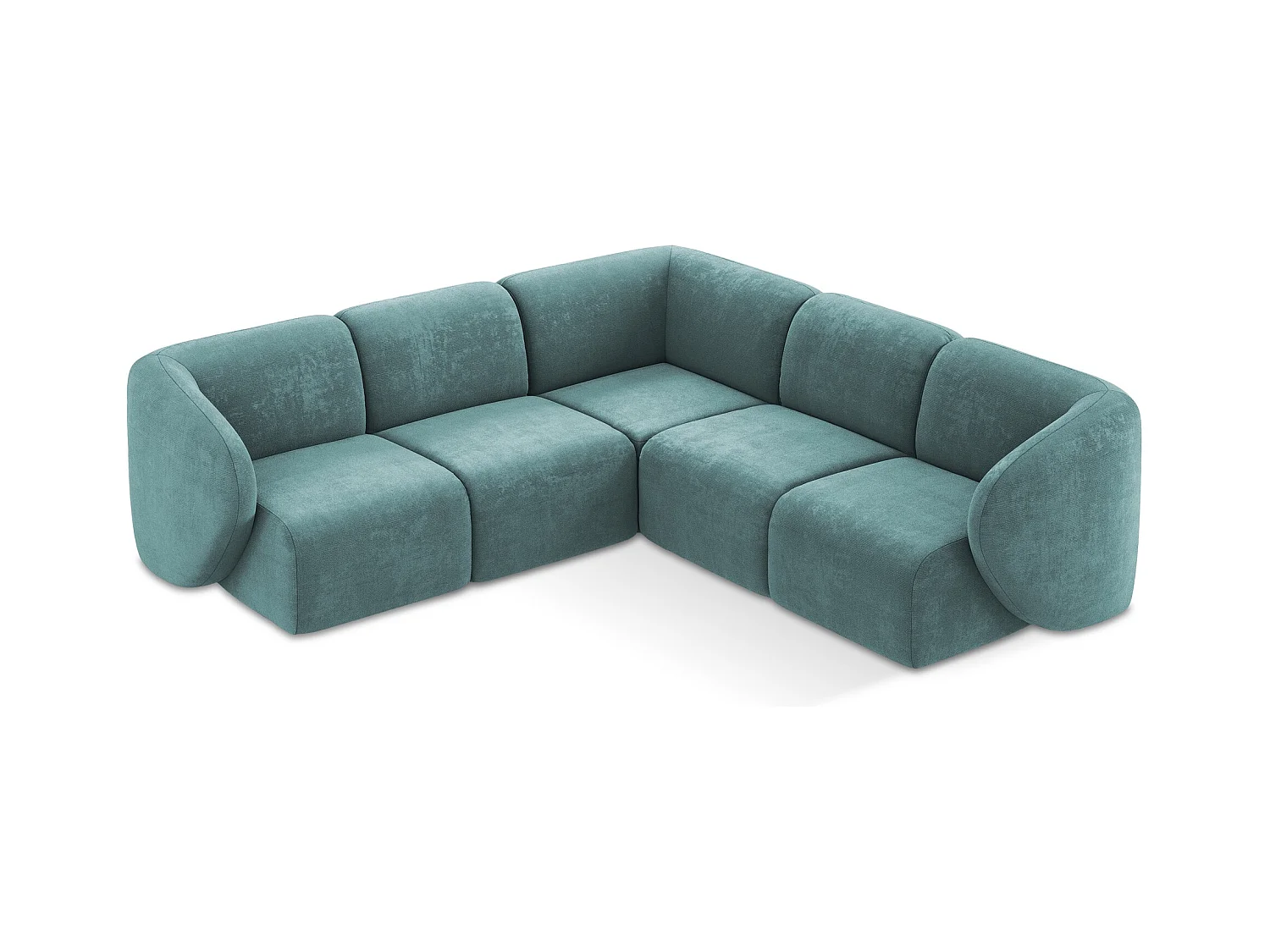 Modulares Ecksofa - - Chenille - Jeans - LANI