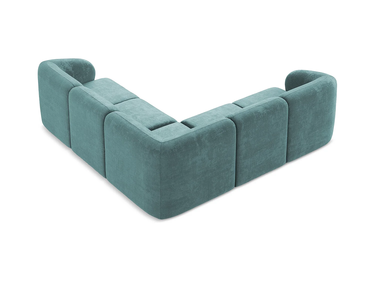 Modulares Ecksofa - - Chenille - Jeans - LANI