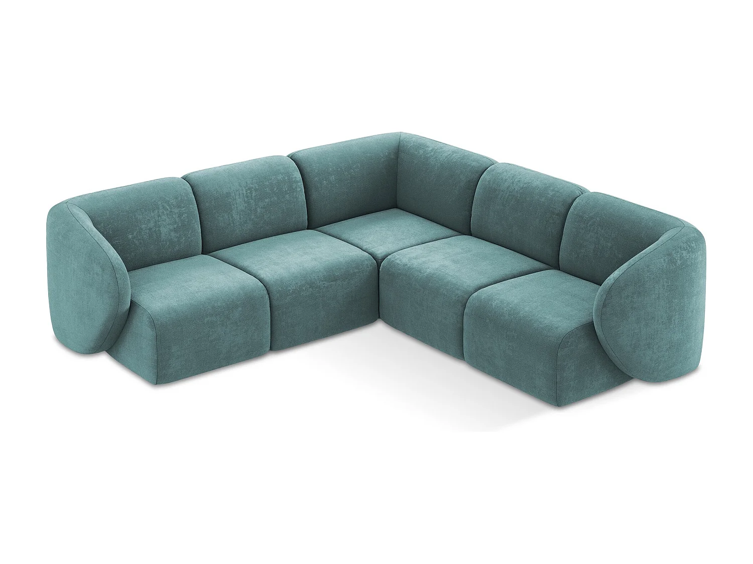 Modułowy narożnik - z tkaniny szenilowej - jeans - LANI