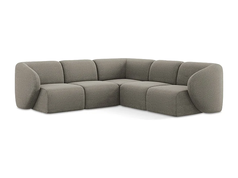 Modulares Ecksofa - - Bouclé - Grau - LANI