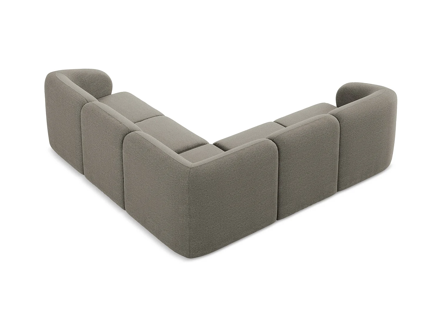 Modulaire hoekbank van grijs bouclé - LANI