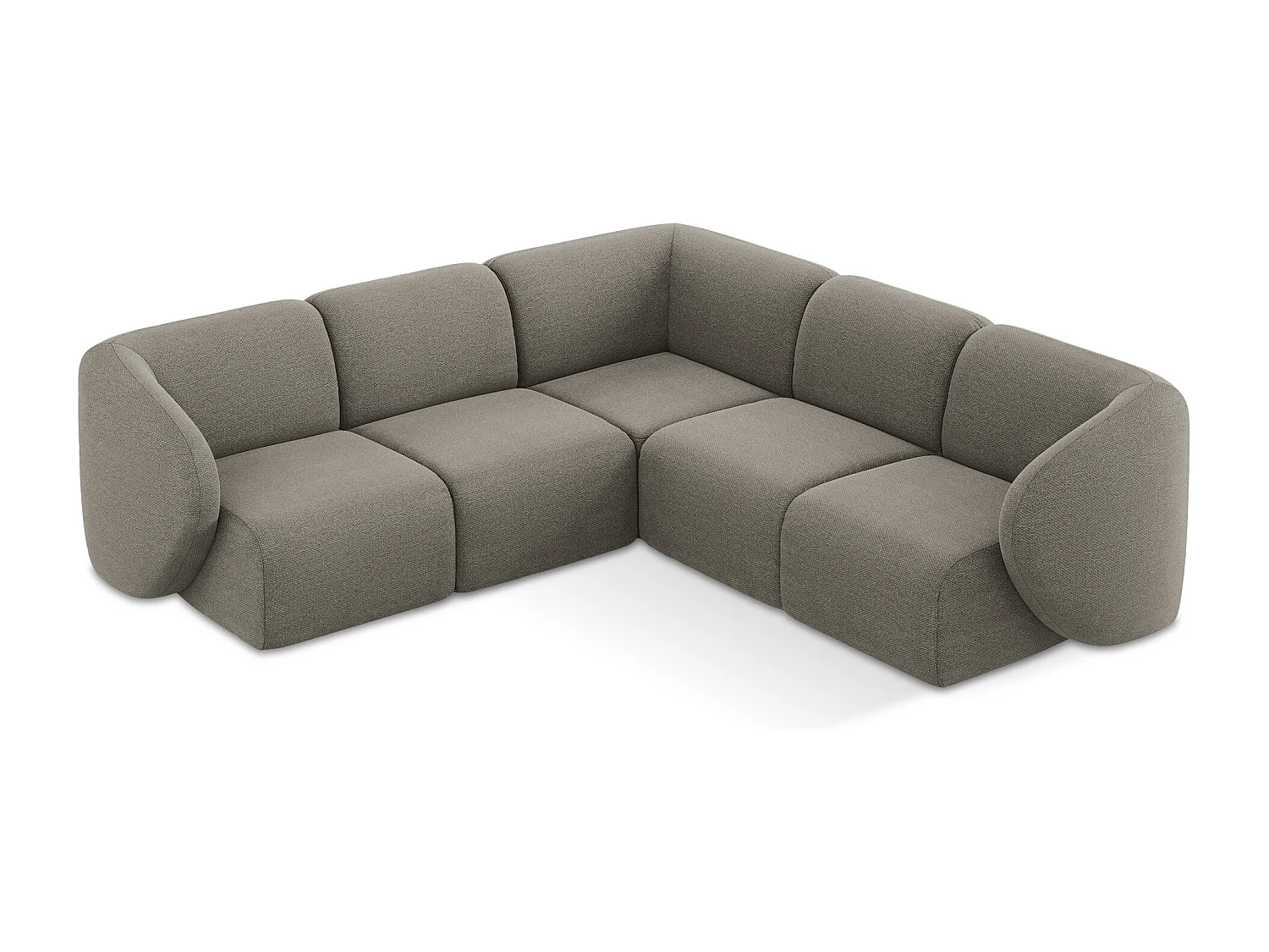 Modulares Ecksofa - - Bouclé - Grau - LANI