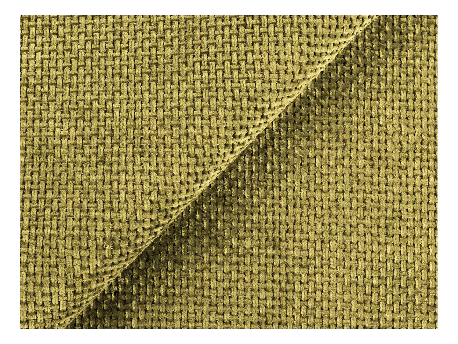Canapé d'angle 3 places modulaire gauche en tissu chenille - vert citron - LANI