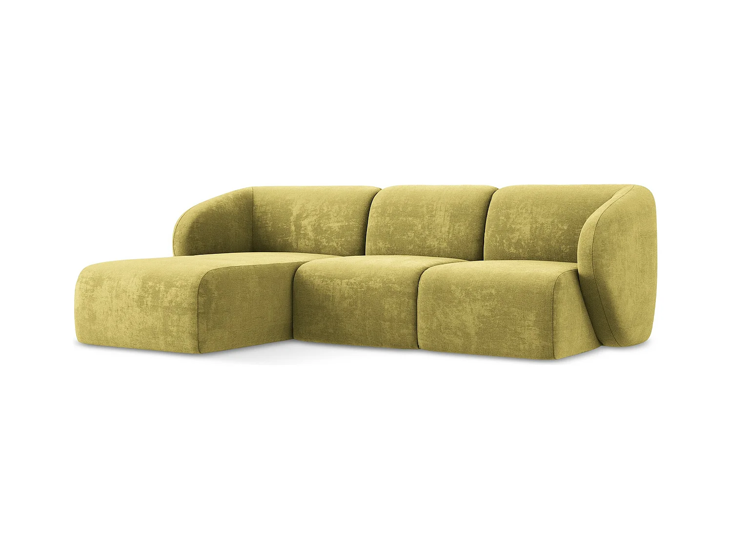 3-Sitzer Modulares Ecksofa - Ecke Links - Chenille - Limettengrün - LANI