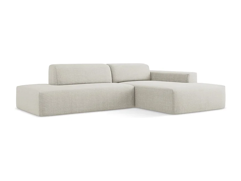 3-Sitzer Modulares Ecksofa - Ecke Links - Strukturstoff - Hell beige - KELI