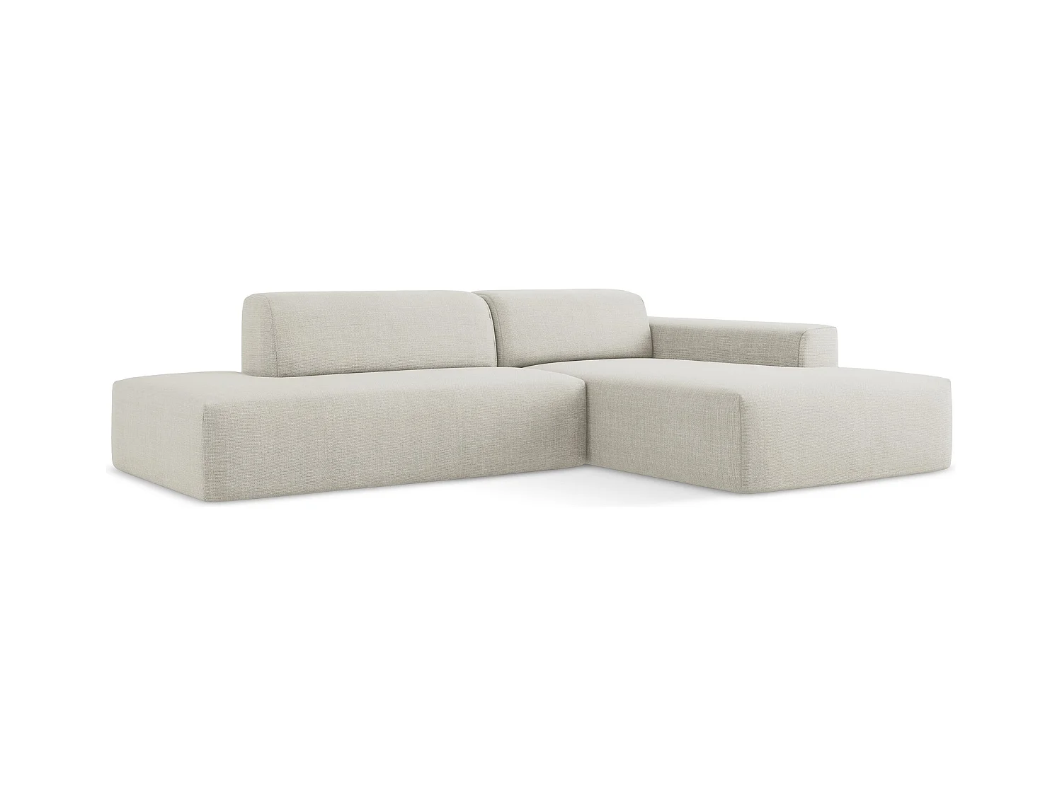 3-Sitzer Modulares Ecksofa - Ecke Links - Strukturstoff - Hell beige - KELI
