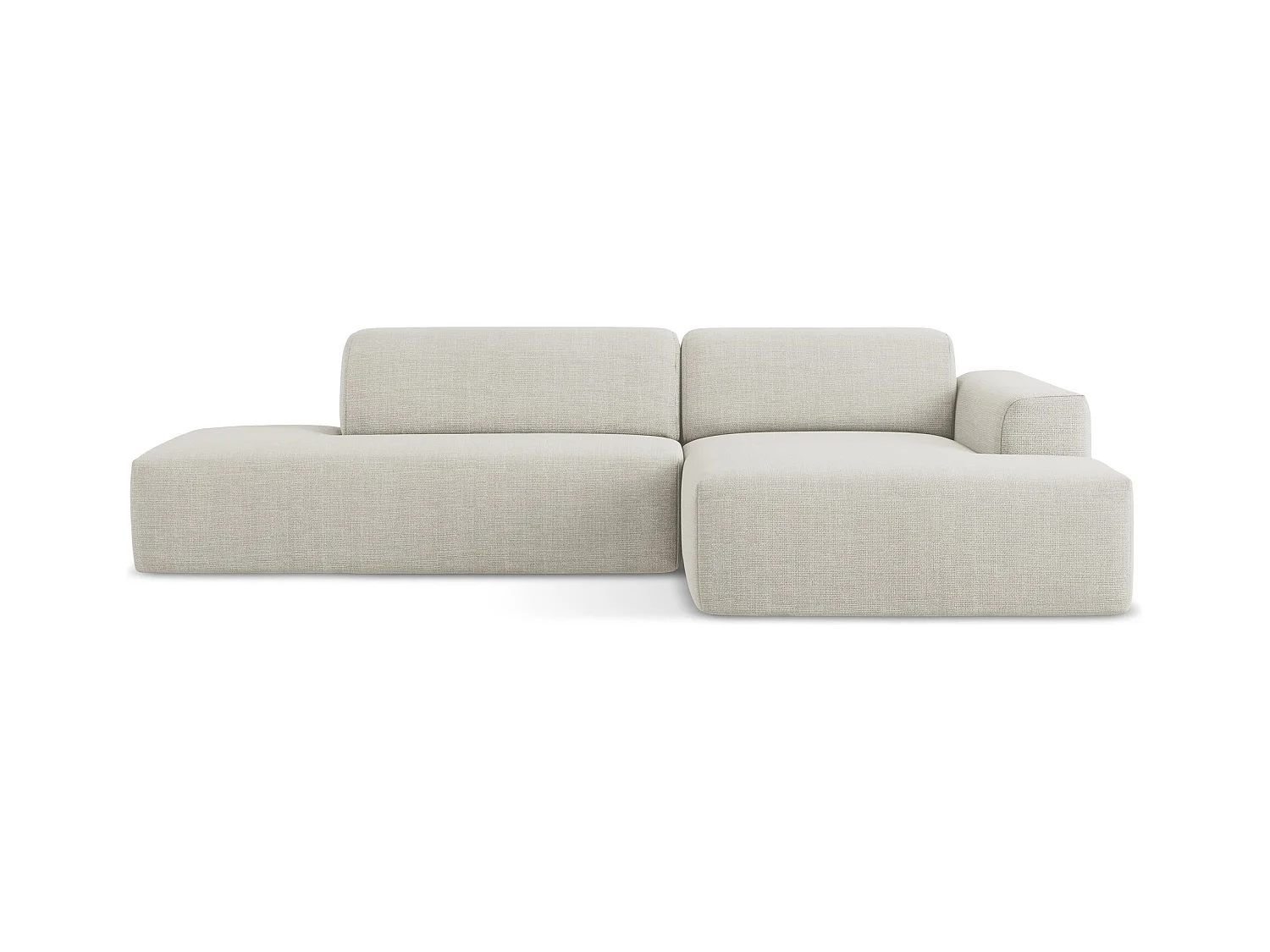 3-Sitzer Modulares Ecksofa - Ecke Links - Strukturstoff - Hell beige - KELI