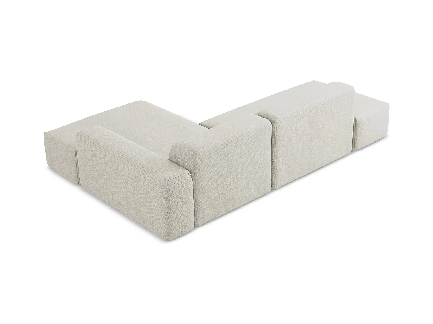 3-Sitzer Modulares Ecksofa - Ecke Links - Strukturstoff - Hell beige - KELI