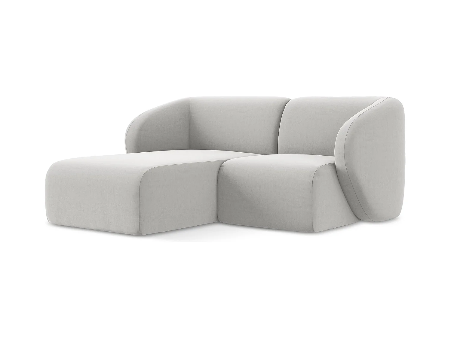 2,5-Sitzer Modulares Ecksofa - Ecke Links - Samt - Silber - LANI