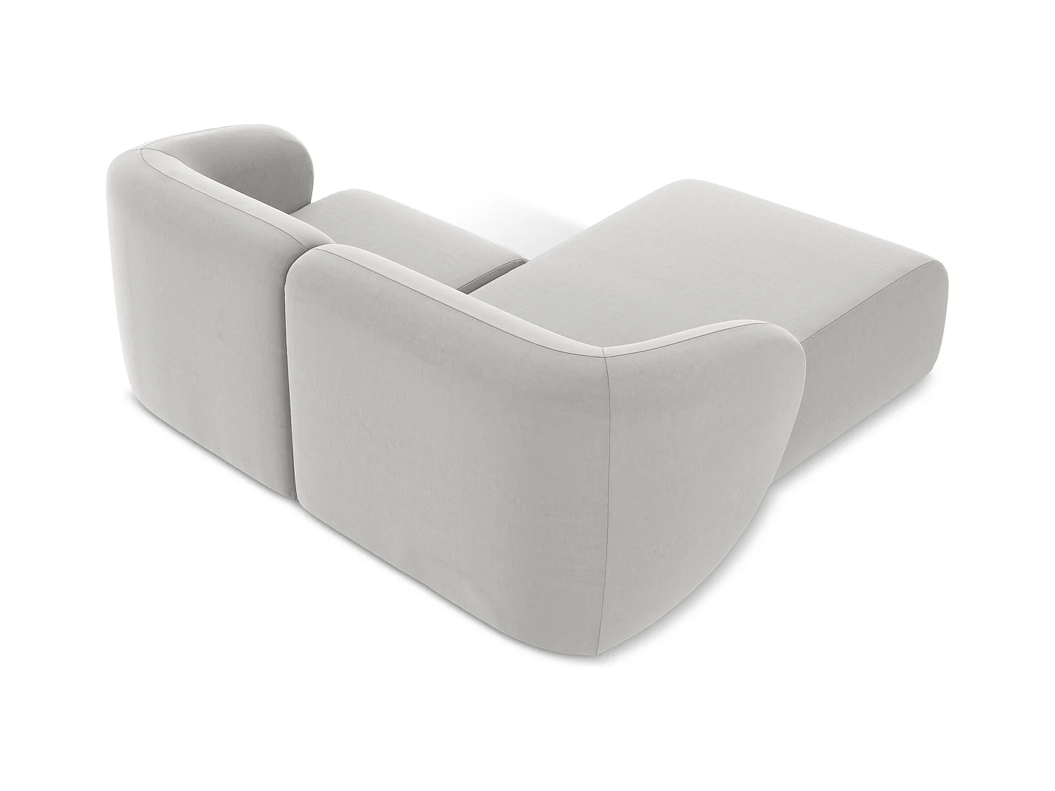 2,5-Sitzer Modulares Ecksofa - Ecke Links - Samt - Silber - LANI