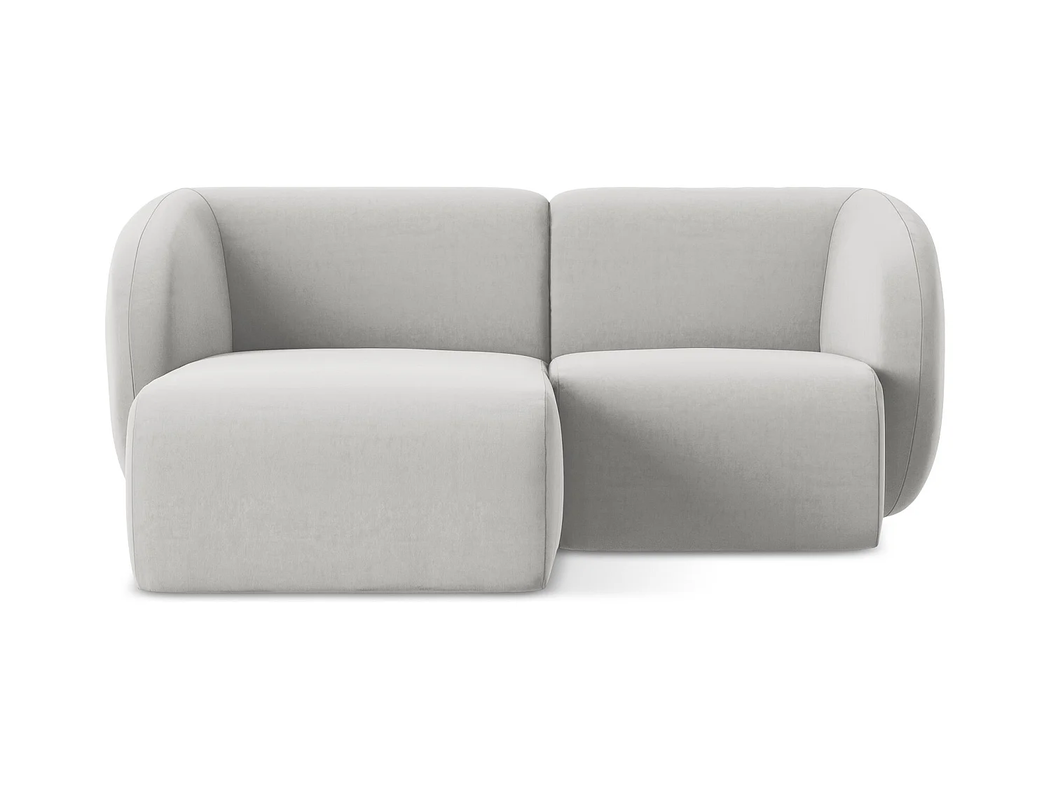 Modulaire hoekbank links van zilver velours - LANI