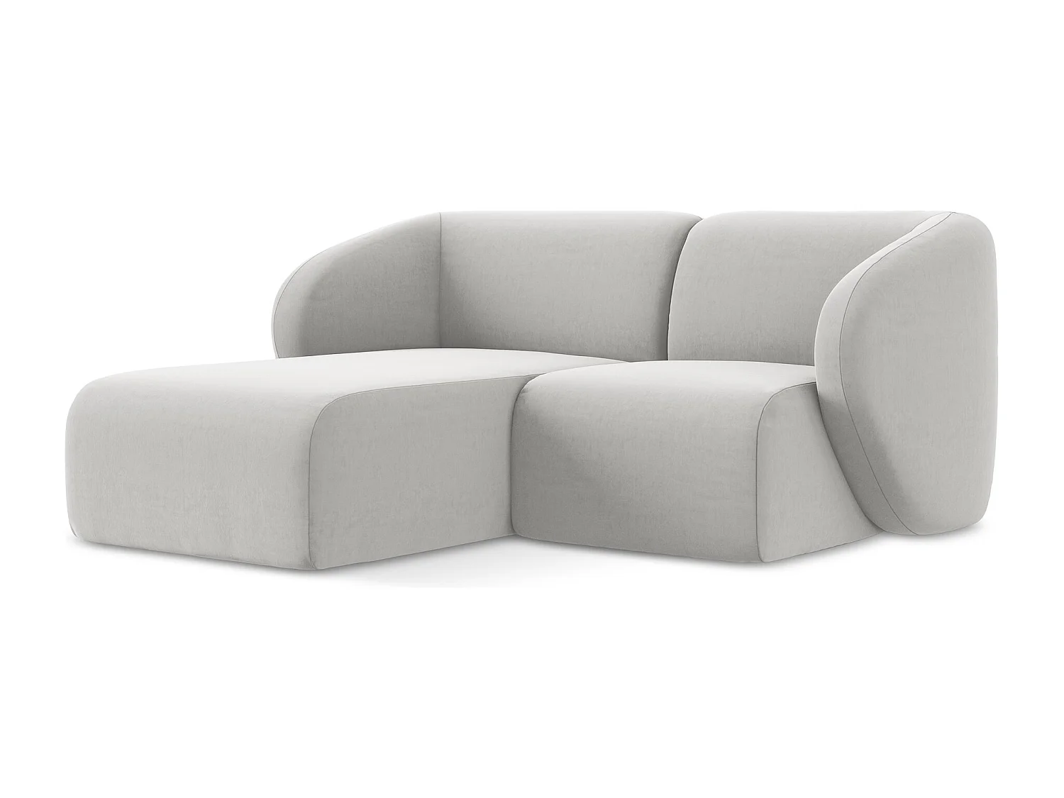 Modulaire hoekbank links van zilver velours - LANI