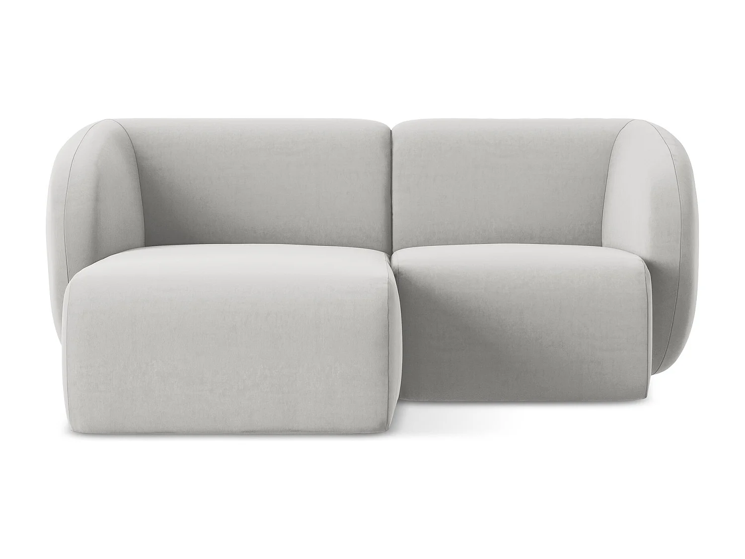 Modulaire hoekbank links van zilver velours - LANI