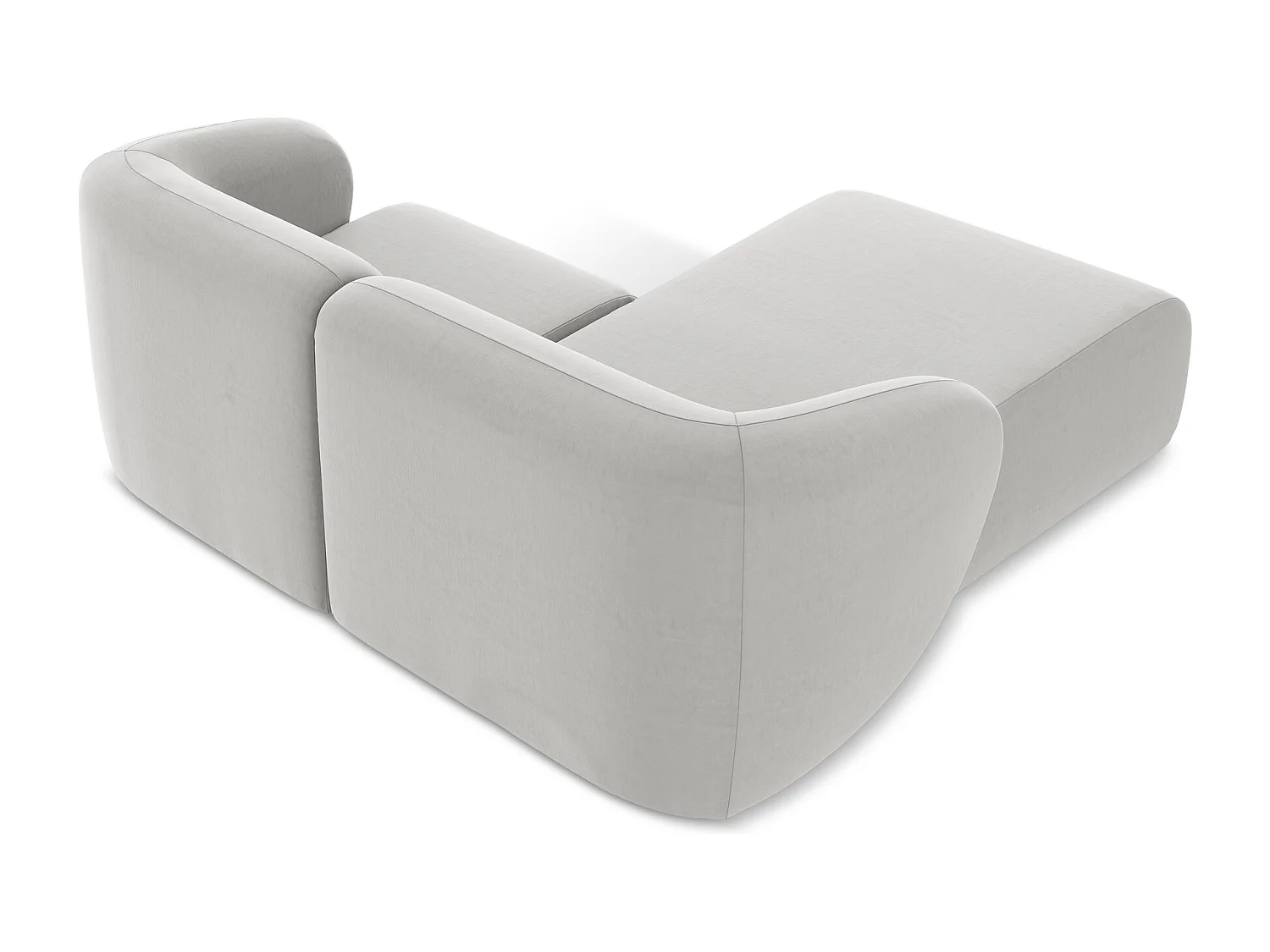 Modulaire hoekbank links van zilver velours - LANI