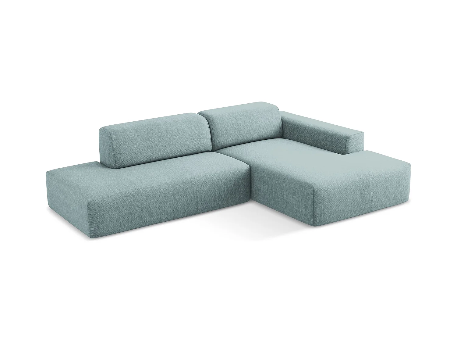 Modulaire hoekbank links van jeans textuurstof - KELI