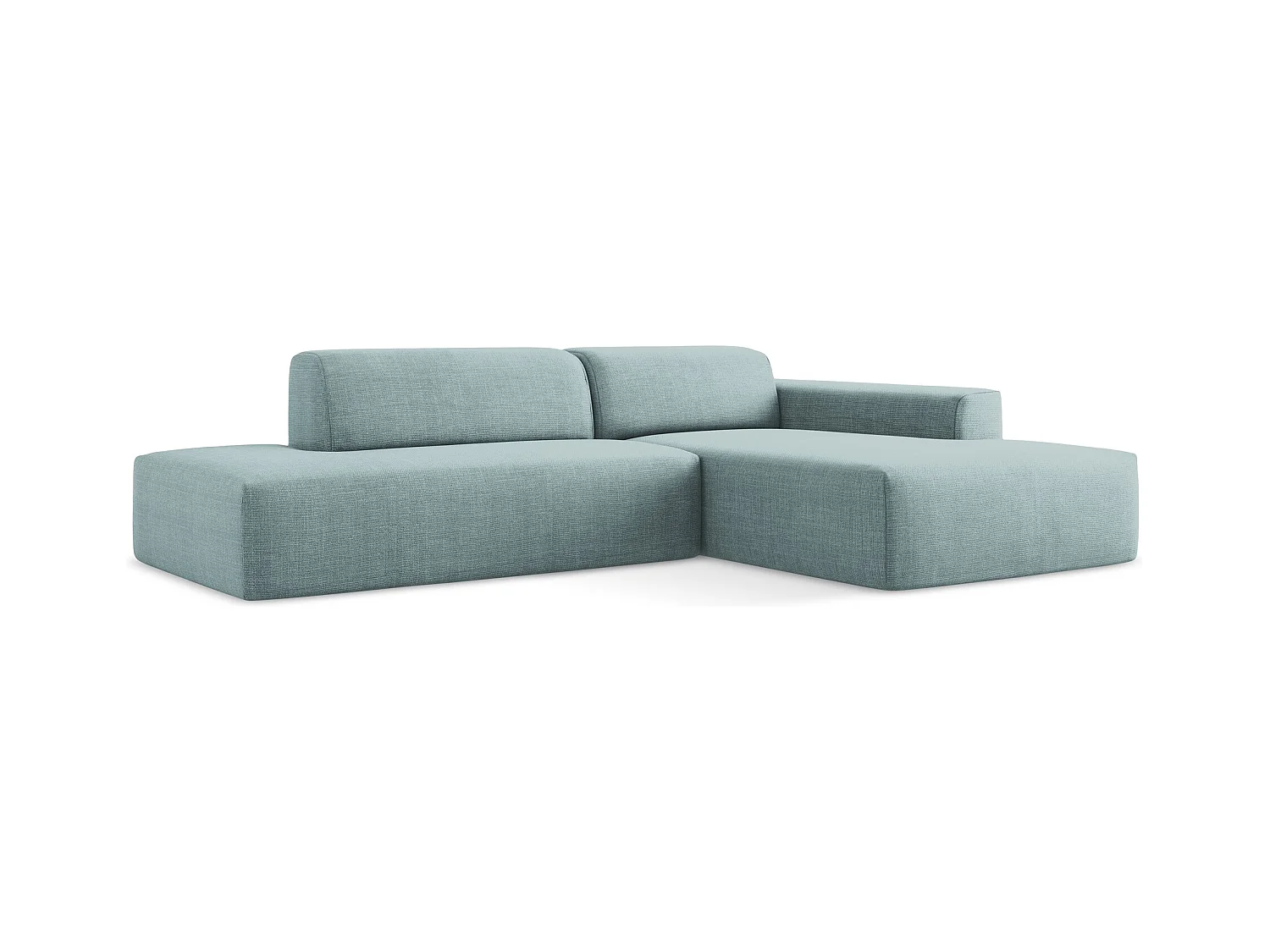 3-Sitzer Modulares Ecksofa - Ecke Links - Strukturstoff - Jeans - KELI