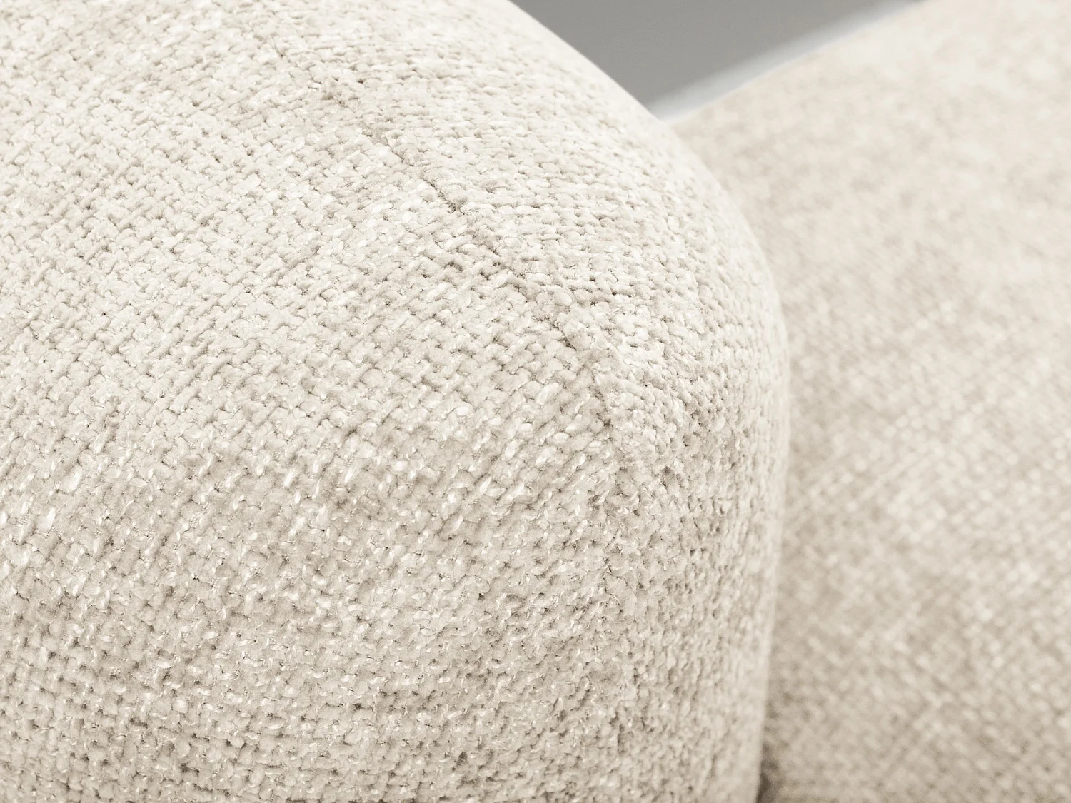 Canapé d'angle droit convertible en tissu chenille - beige clair - MELE