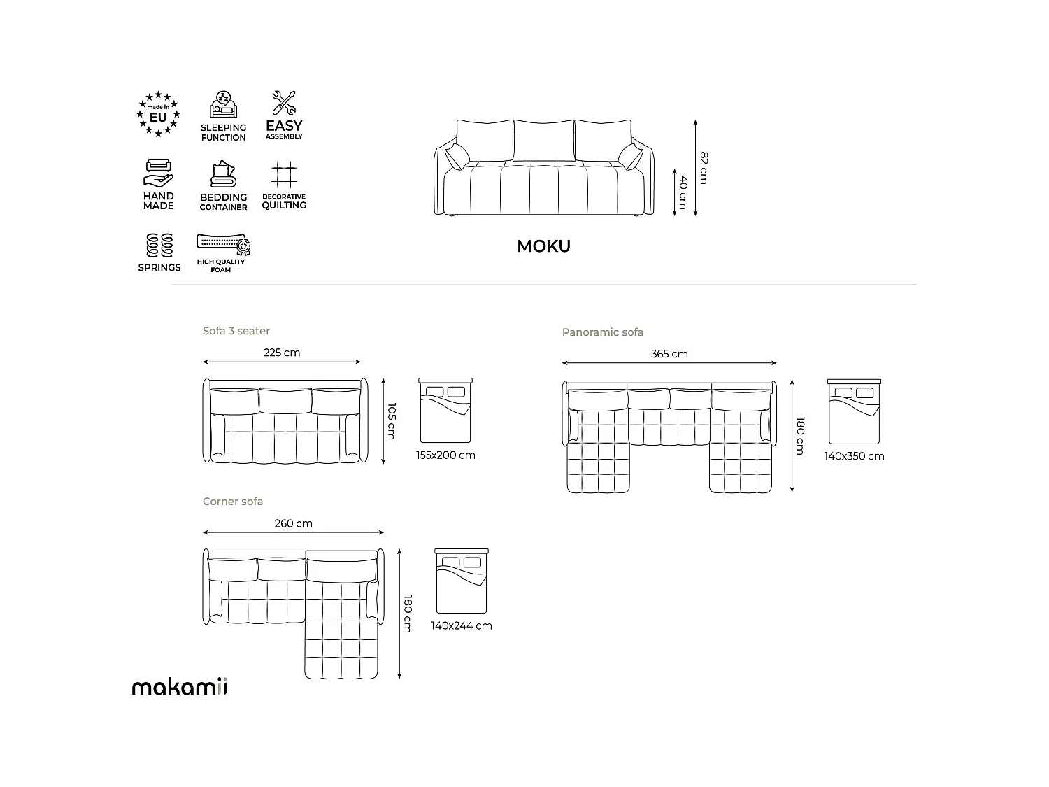 Ecksofa mit Schlaffunktion - Ecke Rechts - Samt - Terrakotta - MOKU