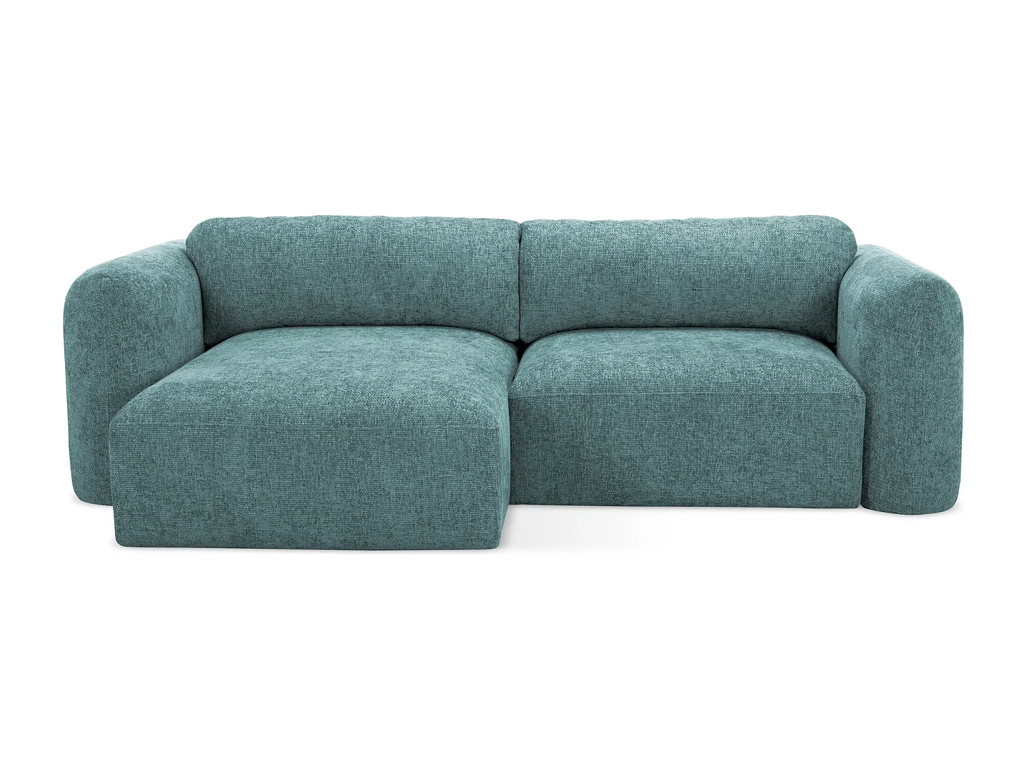 Canapé d’angle 3 places gauche convertible en tissu chenille - jeans - MELE