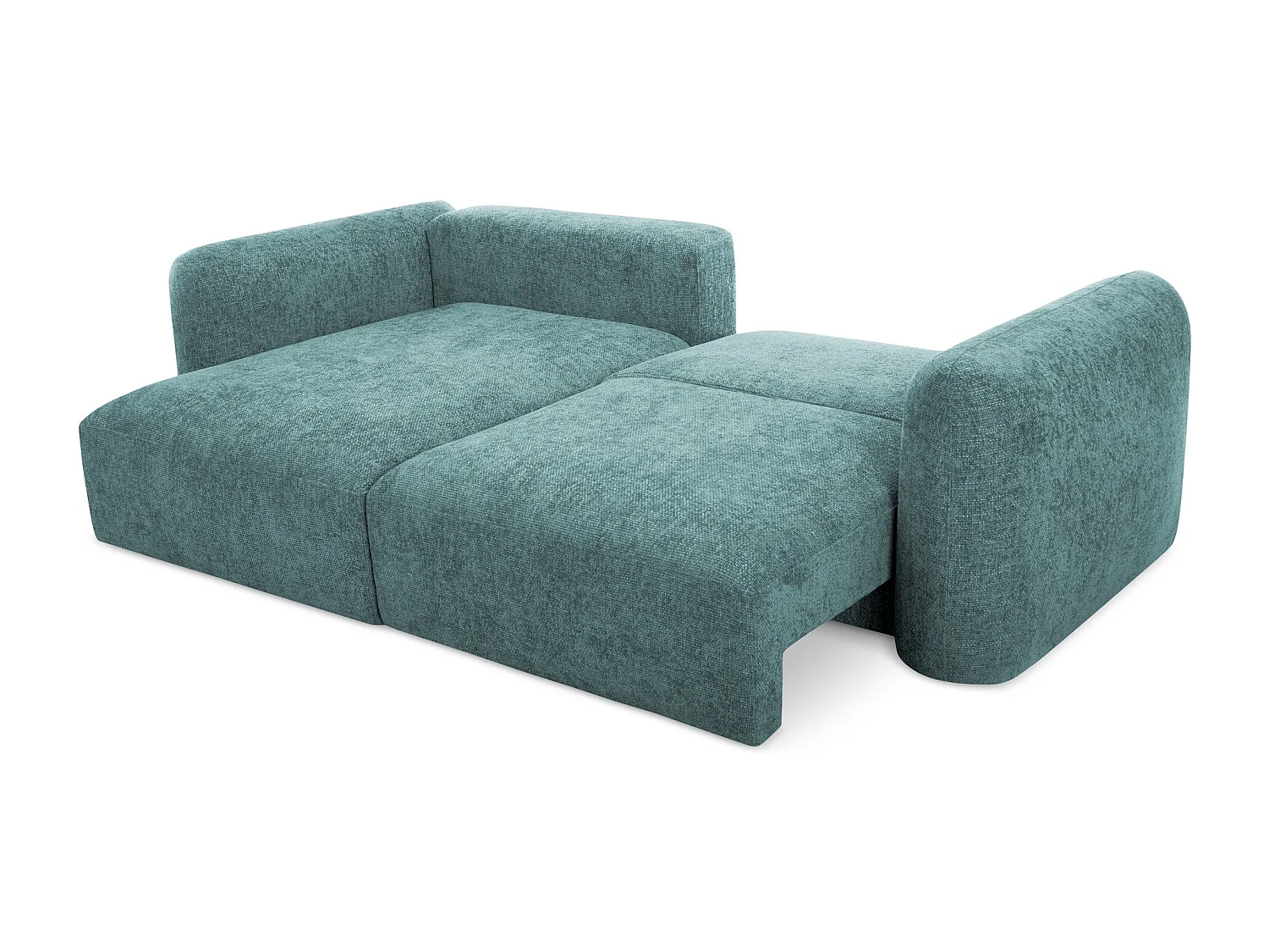 Canapé d’angle 3 places gauche convertible en tissu chenille - jeans - MELE