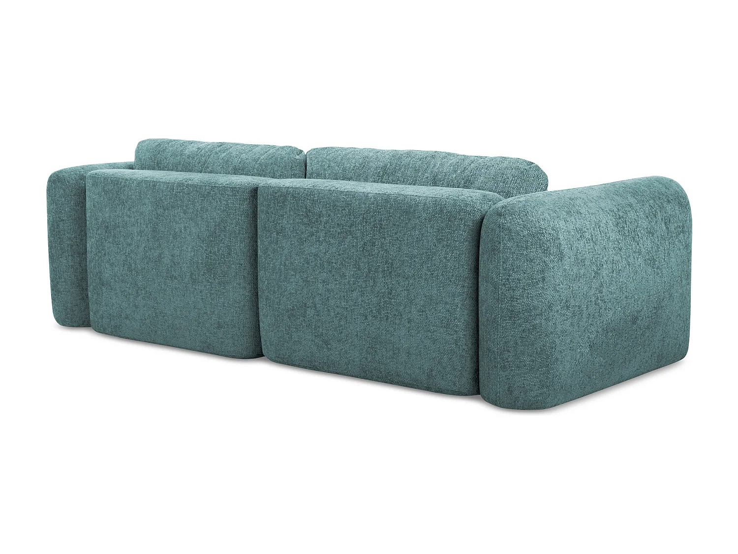 Canapé d’angle 3 places gauche convertible en tissu chenille - jeans - MELE