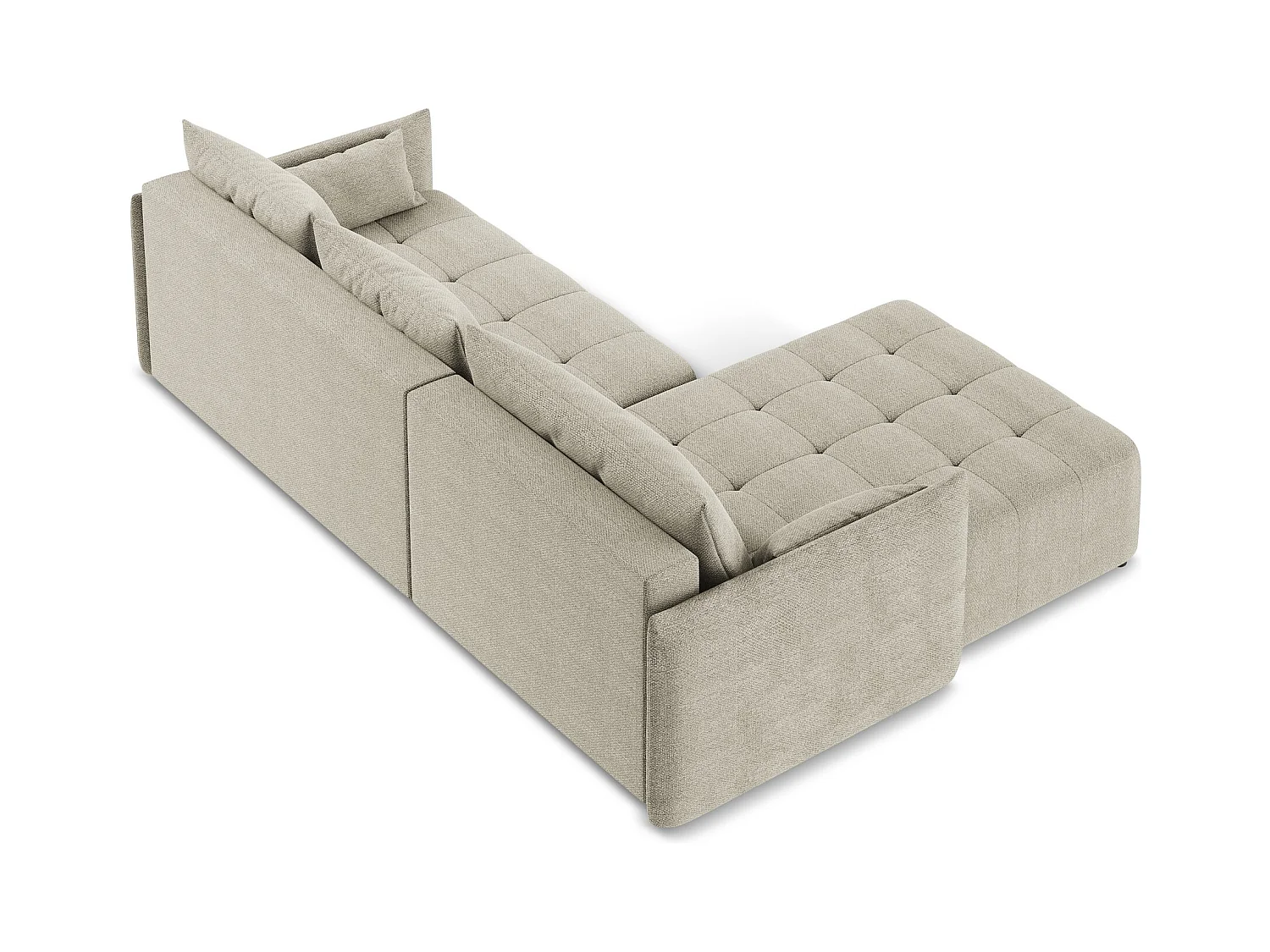 3-Sitzer Ecksofa mit Schlaffunktion - Ecke Links - Bouclé - Taupe - MOKU