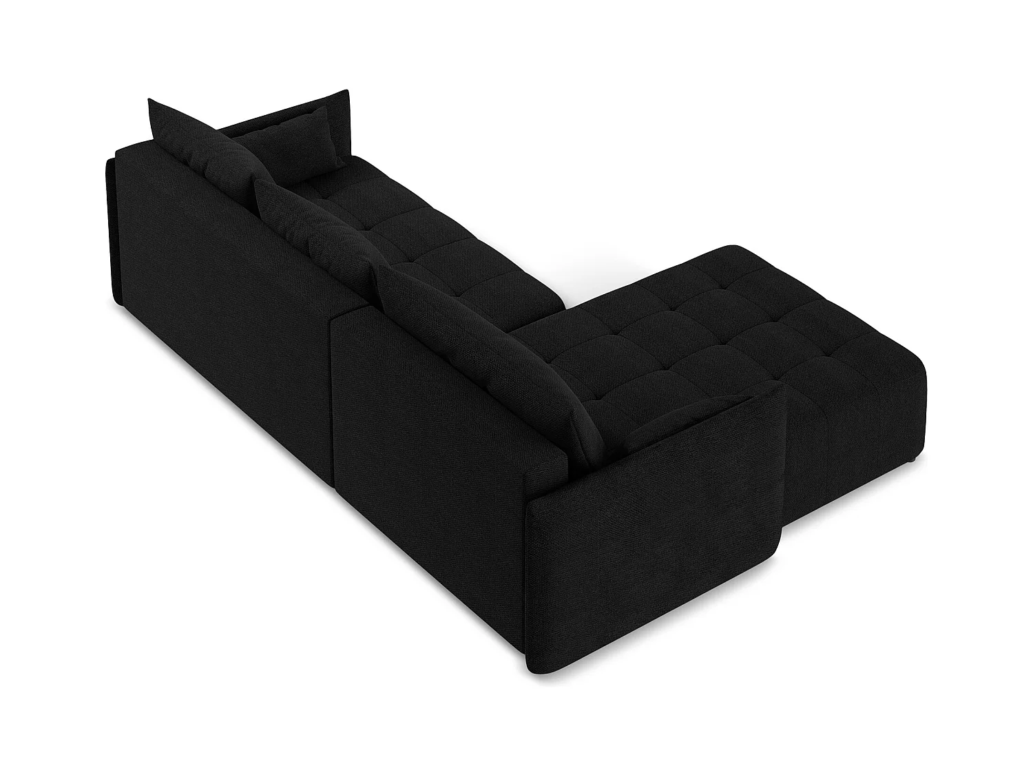 3-Sitzer Ecksofa mit Schlaffunktion - Ecke Links - Bouclé - Schwarz - MOKU