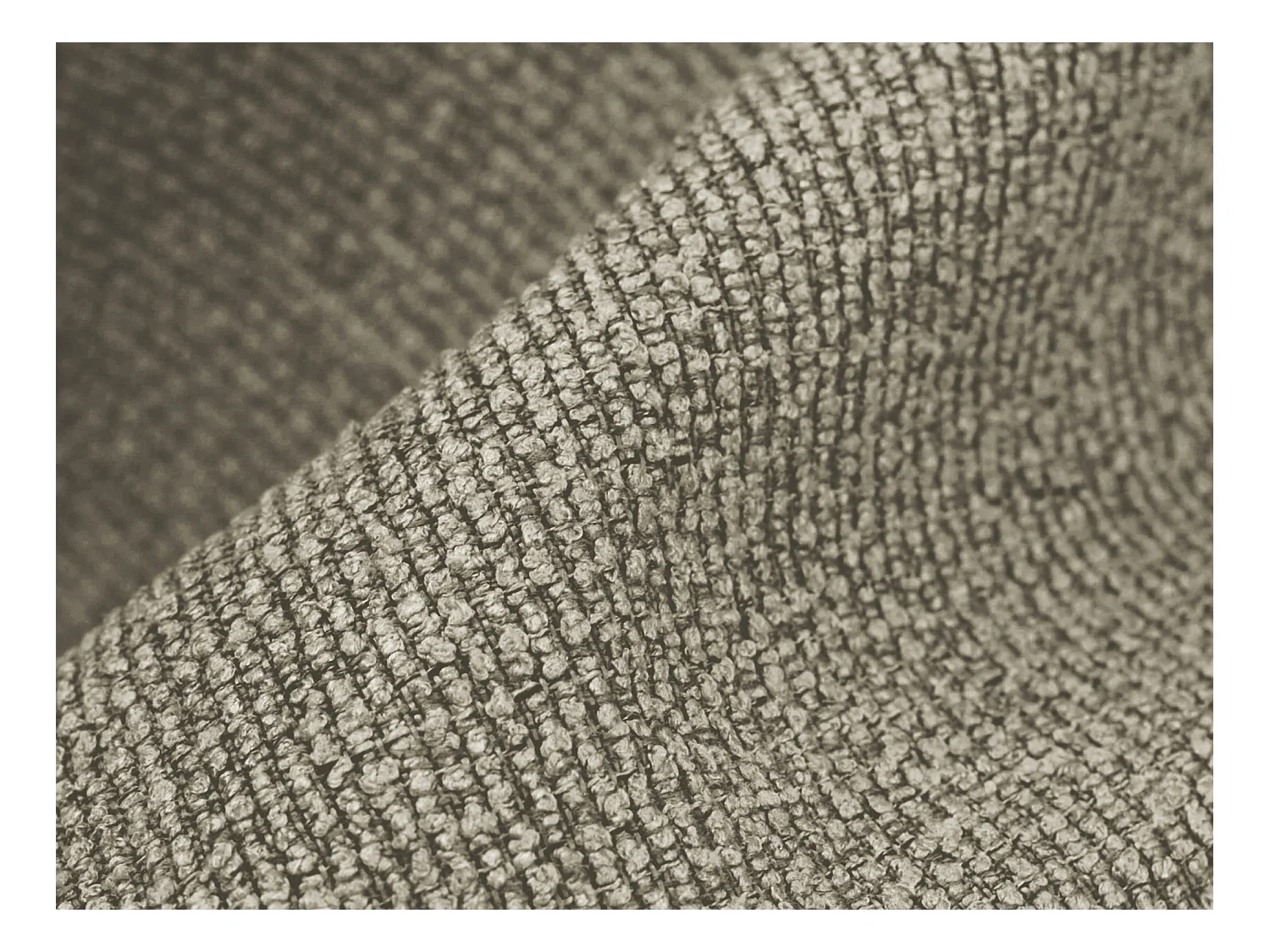 Canapé d'angle droit convertible en tissu bouclette - taupe - MOKU