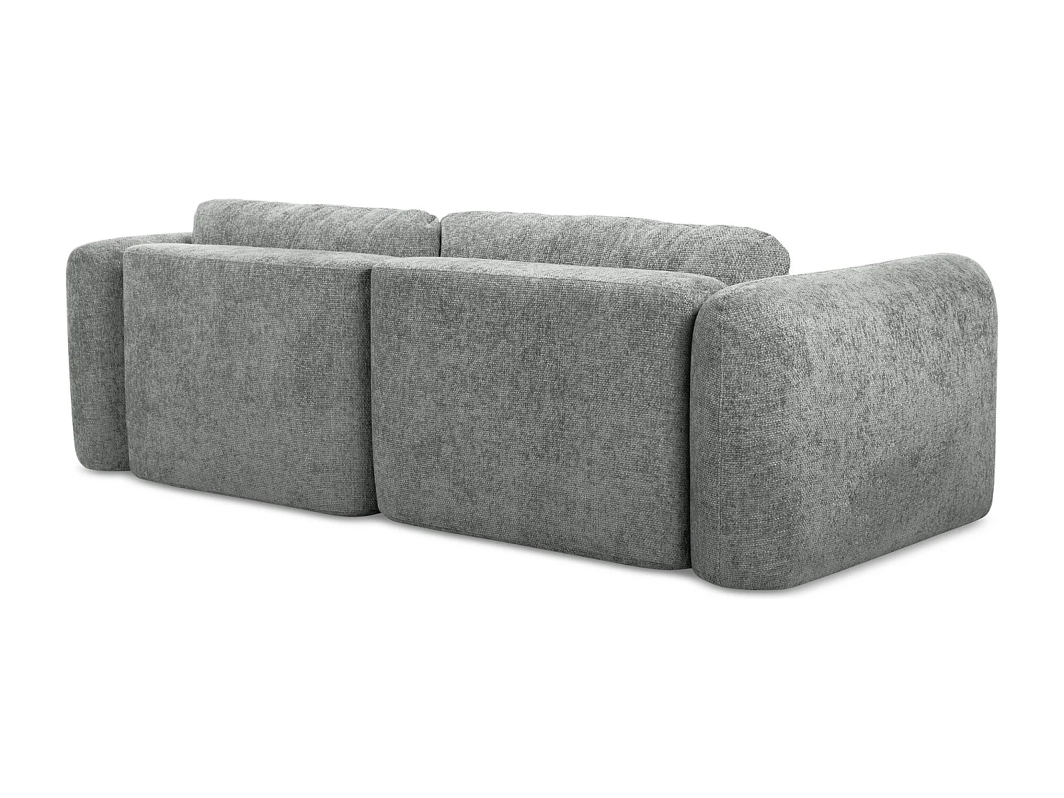Canapé d’angle 3 places gauche convertible en tissu chenille - gris - MELE
