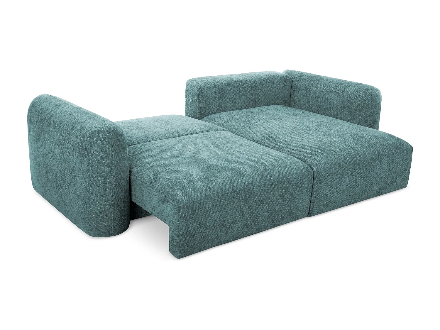 Canapé d'angle droit convertible en tissu chenille - jeans - MELE