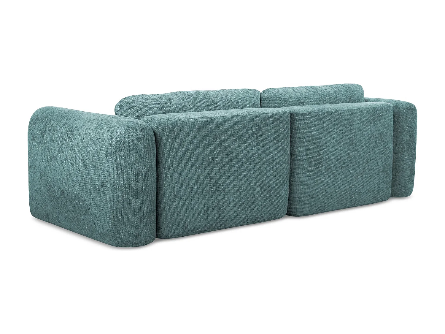 Canapé d'angle droit convertible en tissu chenille - jeans - MELE