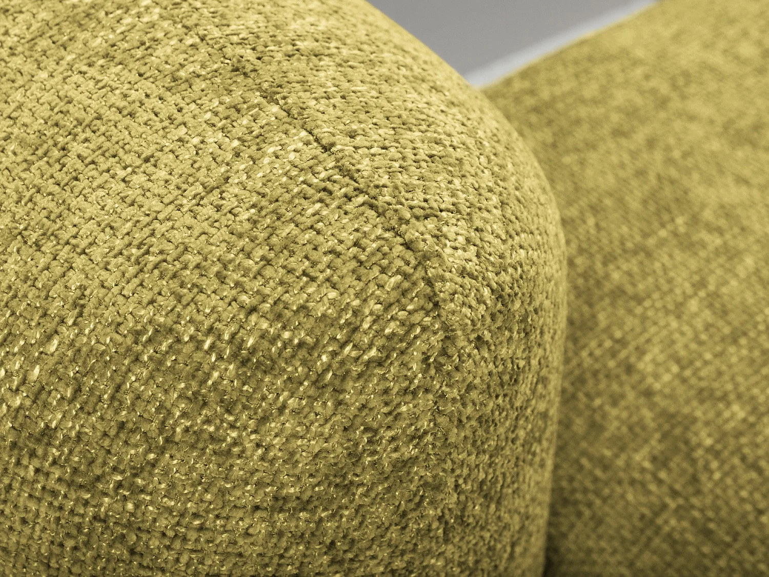 Sofá de canto direito convertível 3 lugares em tecido chenille verde-limão - MELE