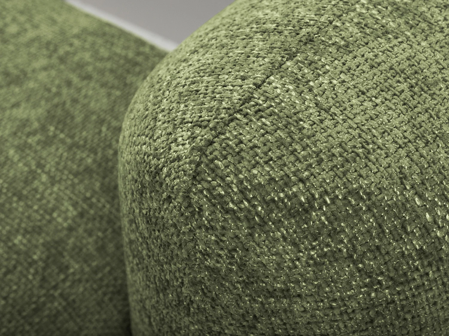 Sofá de canto esquerdo convertível 3 lugares em tecido chenille verde - MELE