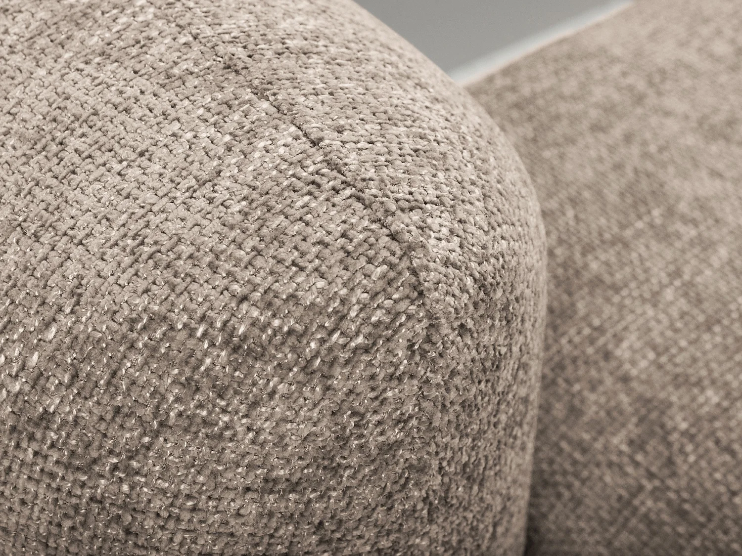 Canapé d'angle droit convertible en tissu chenille - beige foncé - MELE