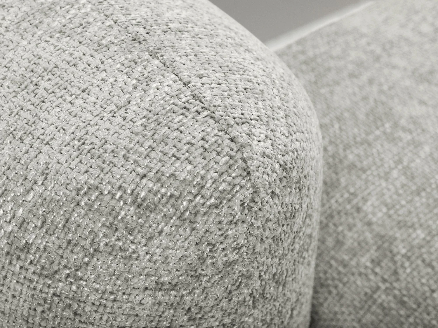 Narożnik prawostronny z funkcją spania - z tkaniny szenilowej - jasny szary - MELE