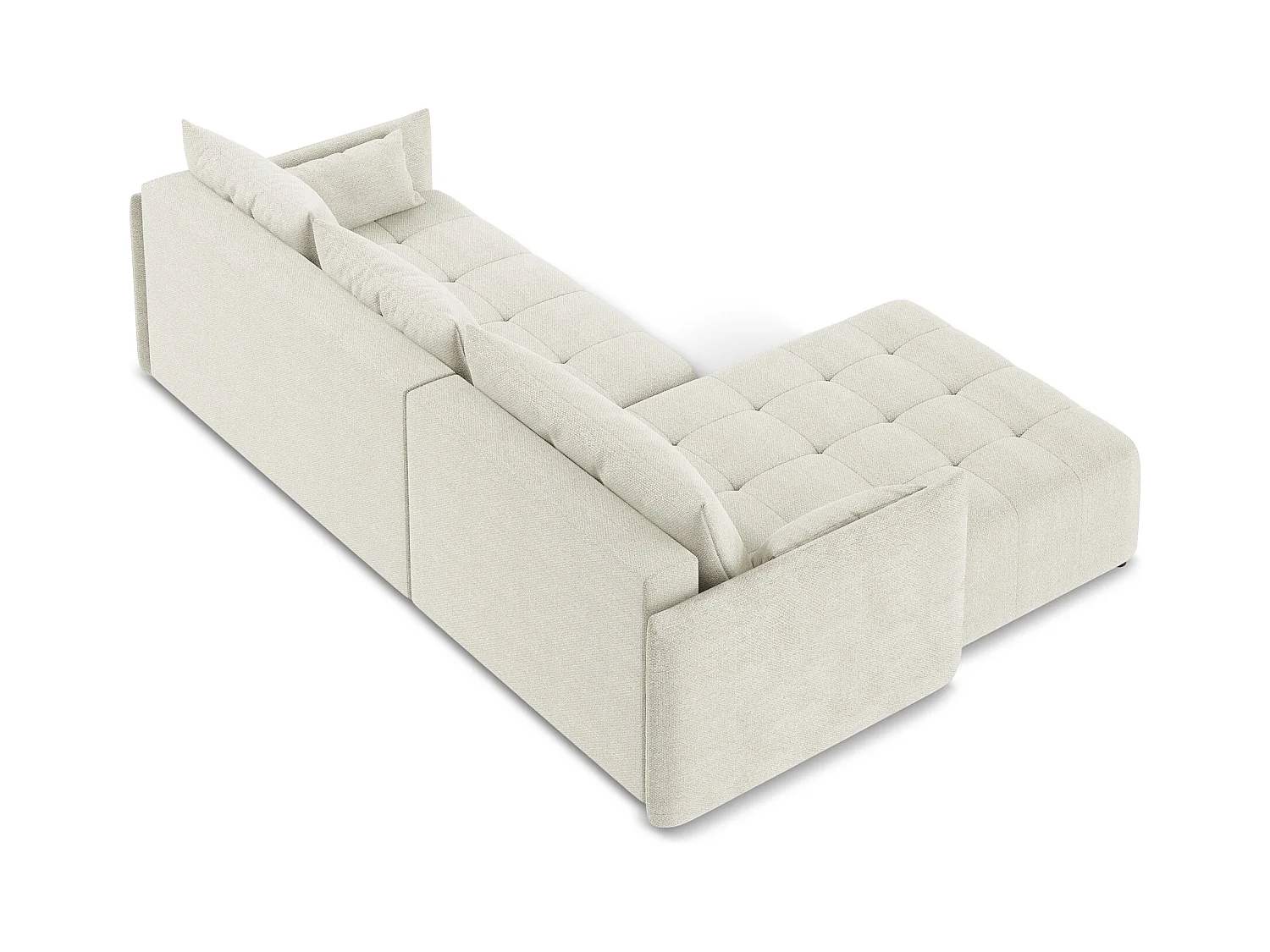3-Sitzer Ecksofa mit Schlaffunktion - Ecke Links - Bouclé - Sand - MOKU