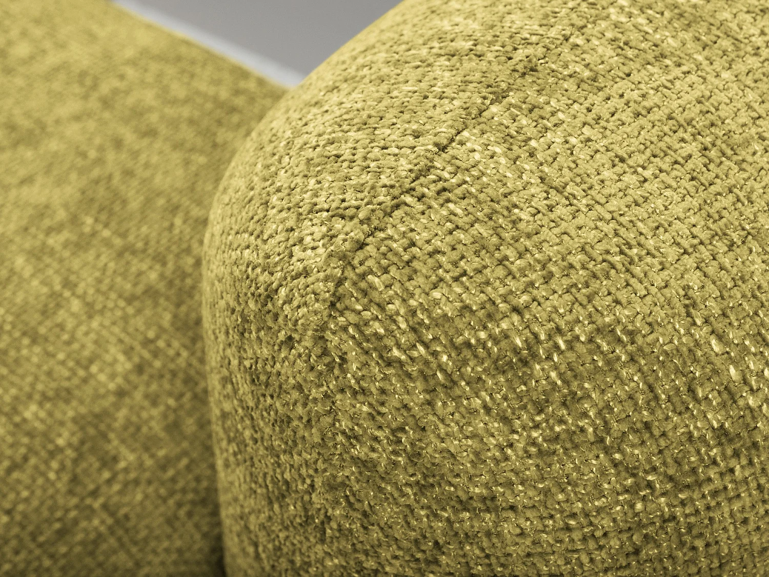 Canapé d’angle 3 places gauche convertible en tissu chenille - vert citron - MELE