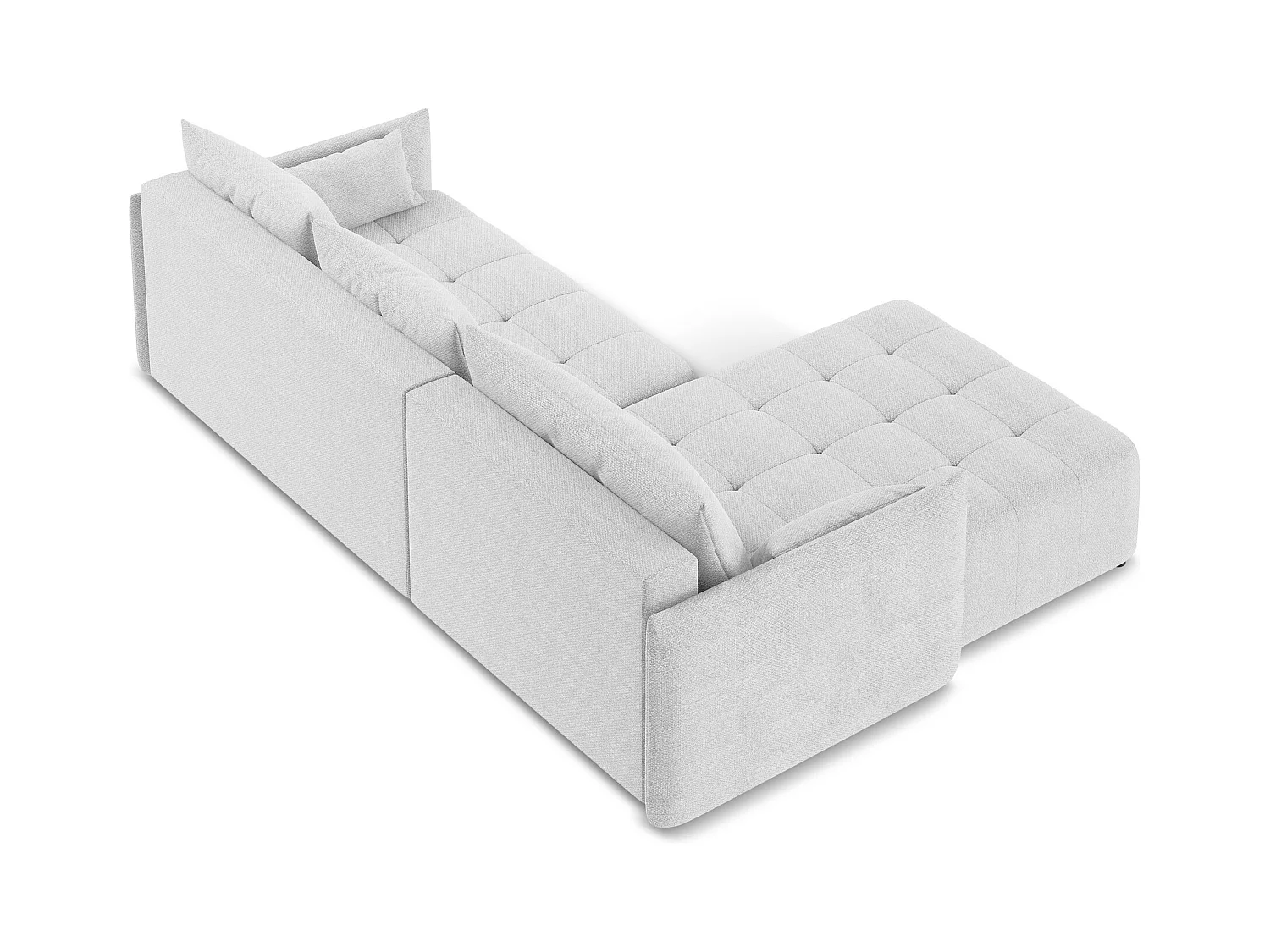 3-Sitzer Ecksofa mit Schlaffunktion - Ecke Links - Bouclé - Silber - MOKU