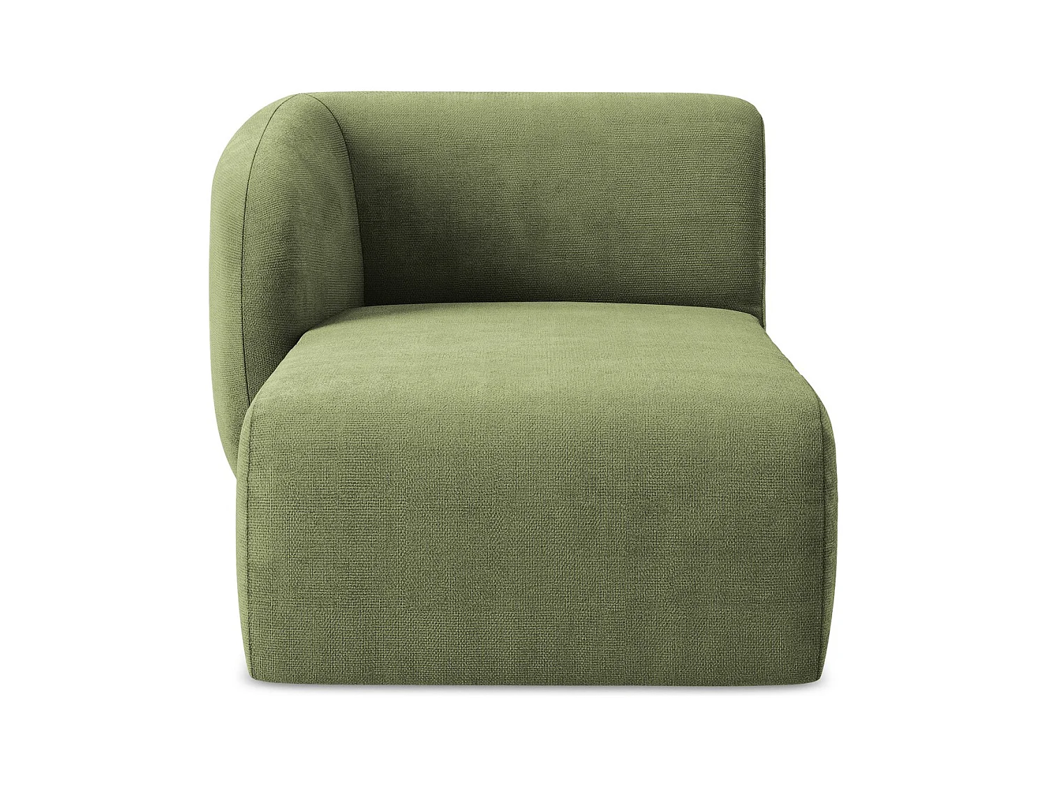 Chaise longue met hoek links van groente chenille stof - LANI