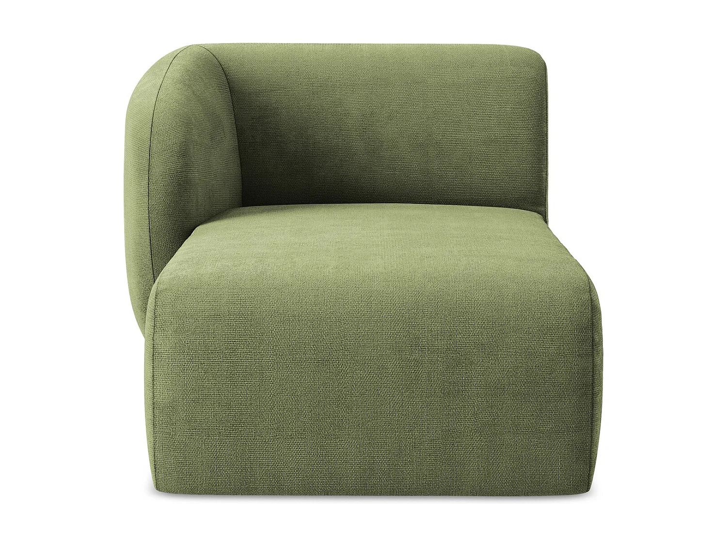 Méridienne gauche en tissu chenille - vert - LANI