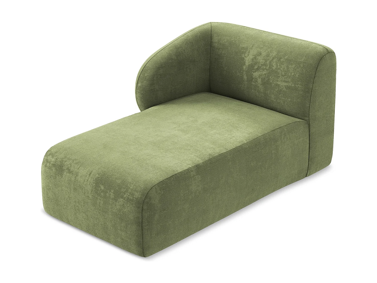Méridienne gauche en tissu chenille - vert - LANI