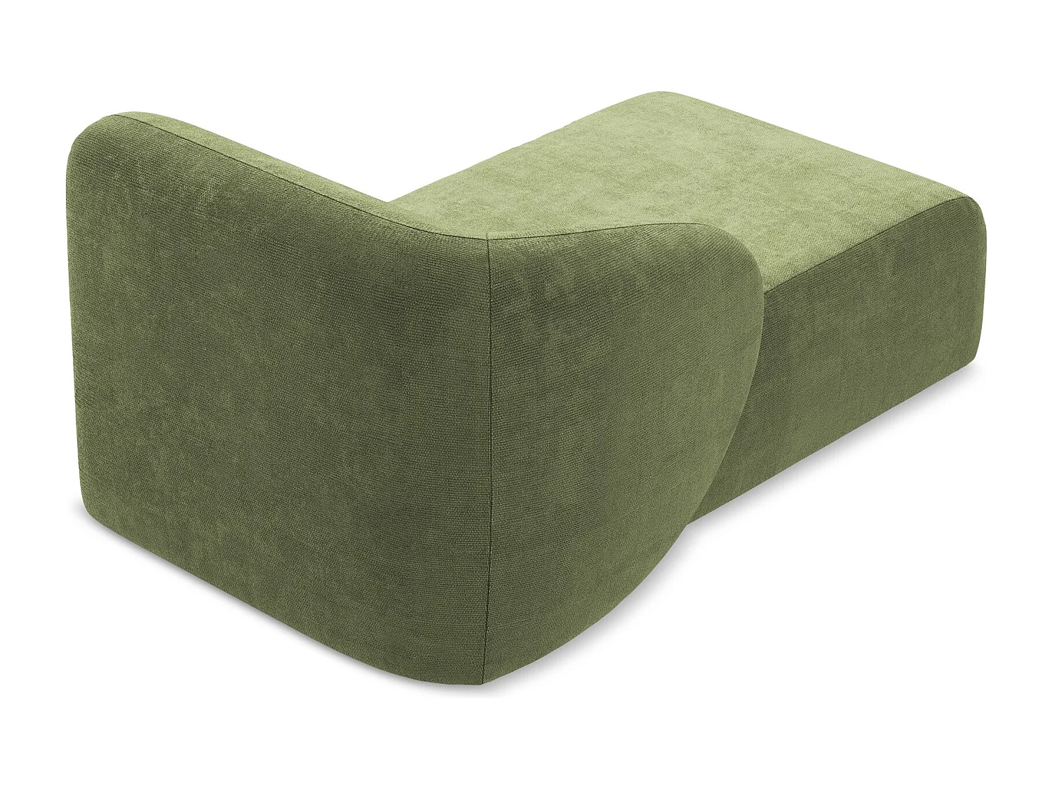 Méridienne gauche en tissu chenille - vert - LANI