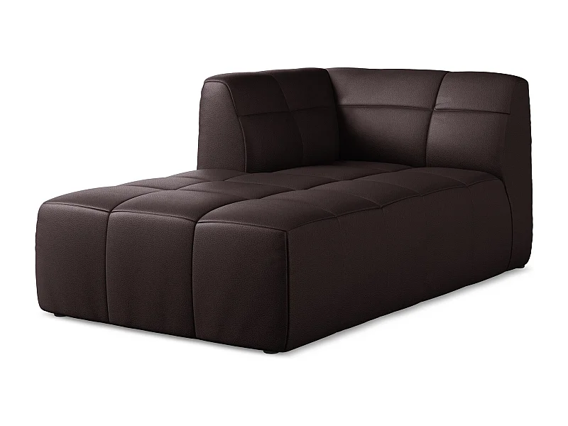 Chaise longue met hoek links van pruim kunstleer - ALOHA