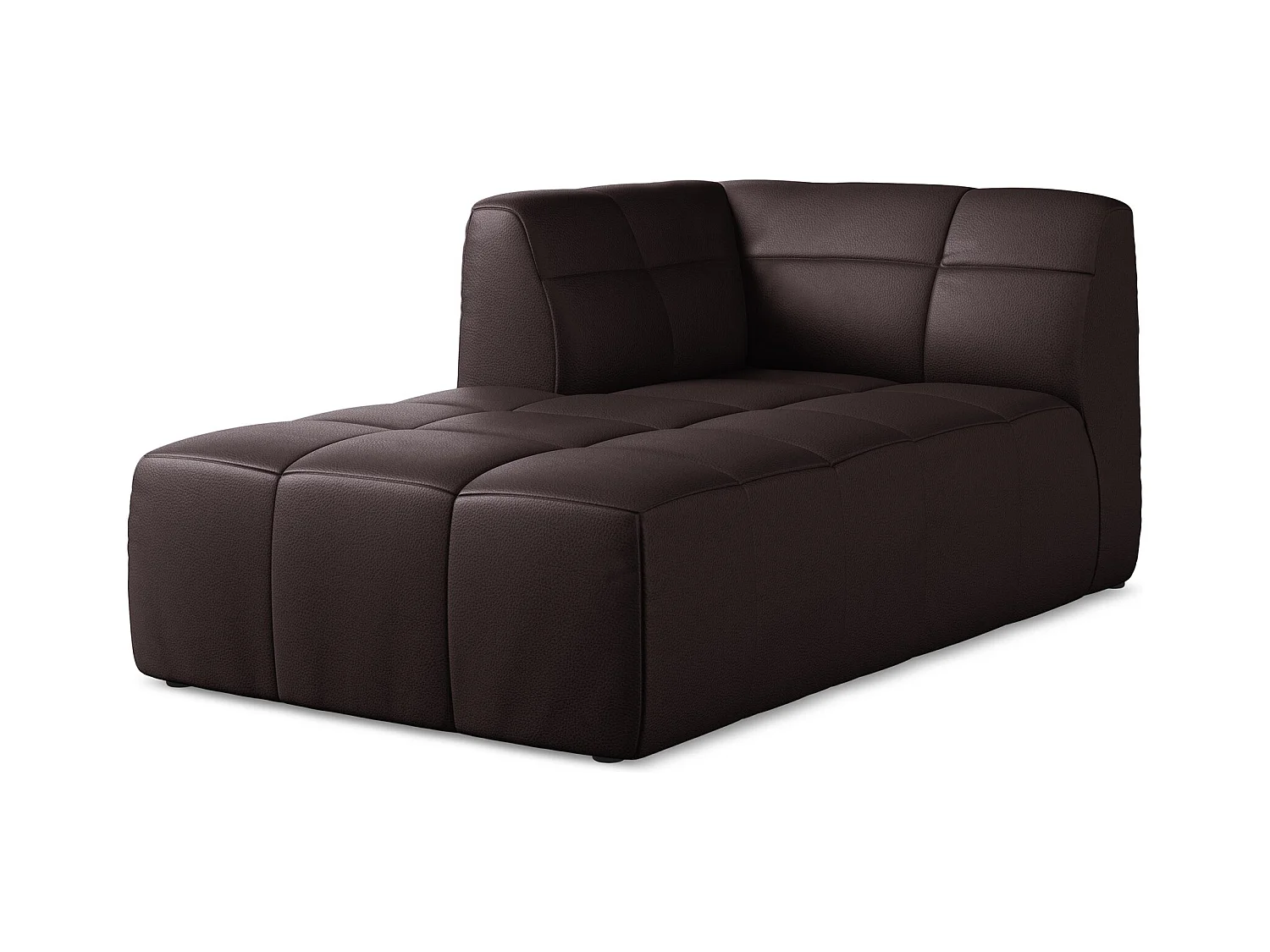 Chaise longue met hoek links van pruim kunstleer - ALOHA